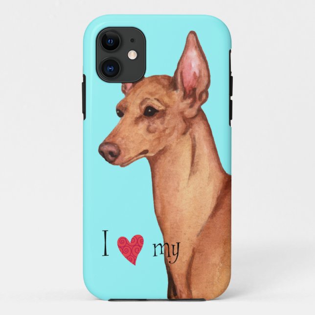 Coques Case-Mate iPhone I Love my Cirneco dell'Etna (Dos)