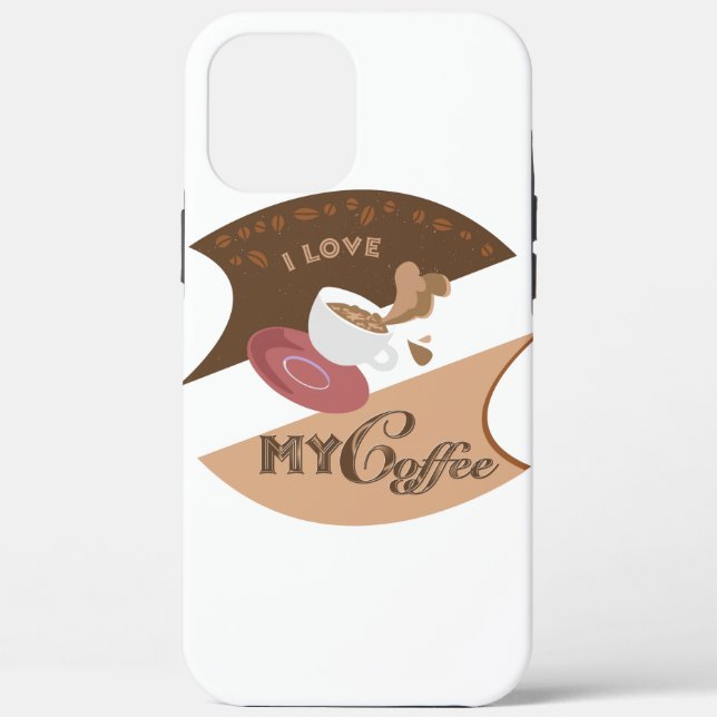 Coques Case-Mate iPhone I Love My Coffee Retro Diner Java Splash (Verso)