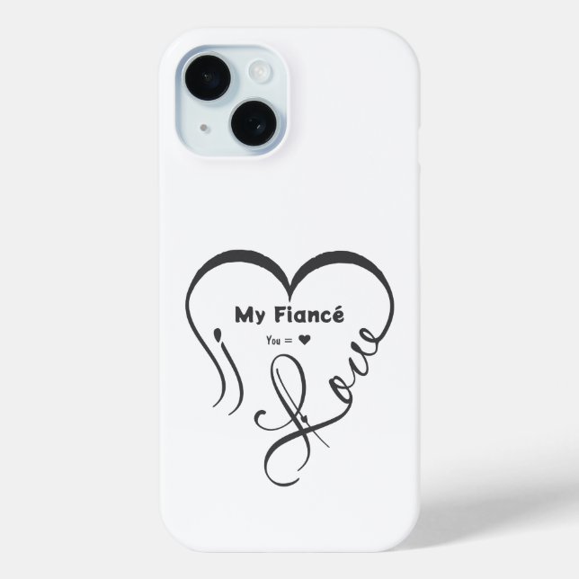 Coques Case-Mate iPhone I Love My Fiancé • You = ♥ 🫳🏻💍 (Verso)