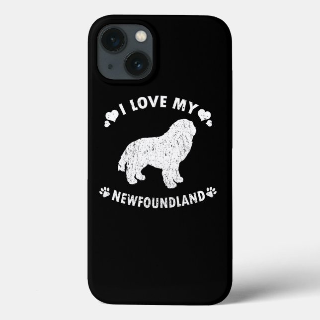 Coques Case-Mate iPhone I Love My Newfoundland Puppy Dog Gift Idea (Verso)