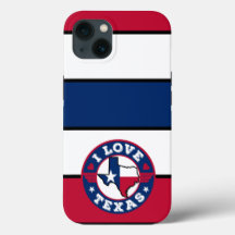 I Love Texas Color Matched Stripes Retro Drapeau