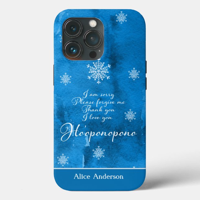 Coques Case-Mate iPhone Ice Blue Ho'oponopono et flocon de neige personnal (Verso)