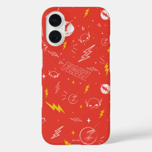Coque Pour iPhone 16 Icône de foudre Flash et motif de gribouillis