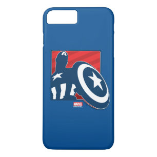 Coque iPhone 7 Plus Icône de silhouette de Captain America
