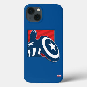 Etui iPhone 13 Icône de silhouette de Captain America