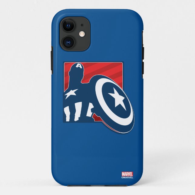 Coques Case-Mate iPhone Icône de silhouette de Captain America (Dos)