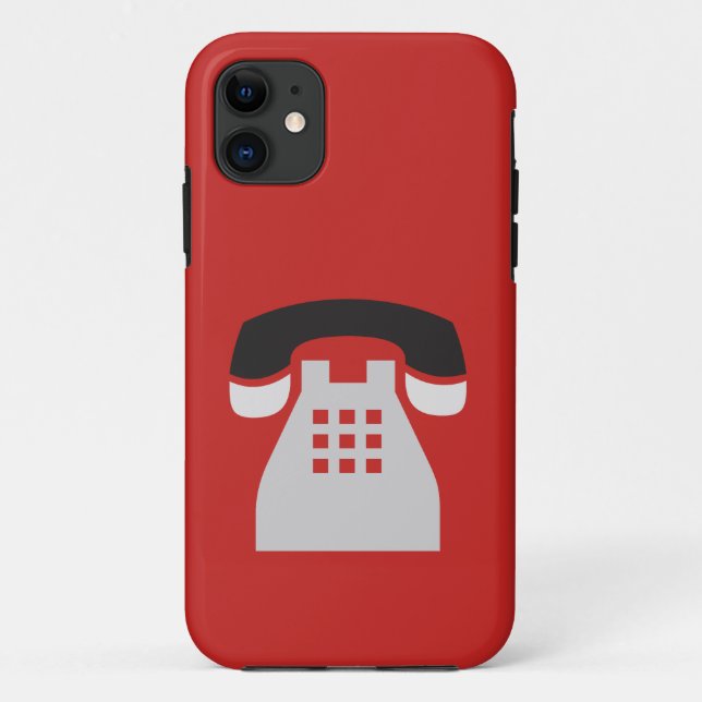 Coques Case-Mate iPhone Iconic Red Retro Phone sur n'importe quelle couleu (Dos)