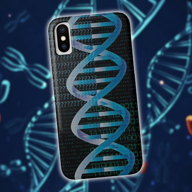 Coques Case-Mate iPhone ID d'ADN Science bleue Cool moderne (DNA ID Blue Science Modern Cool Case-Mate iPhone Case)