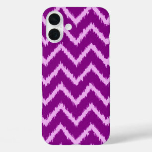 iPhone 16 Plus Case Ikat Chevrons - Améthyste violet et orchidée légèr