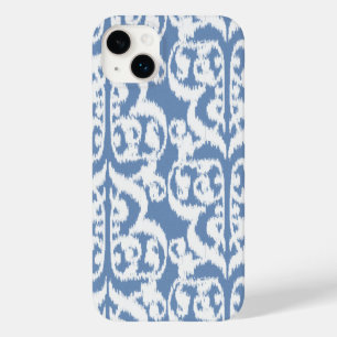 Coques Pour iPhone Ikat Damassé mauresque - bleu ciel et blanc
