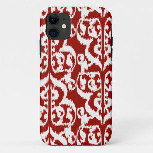 Case-Mate iPhone Case Ikat Moorish Damask - rouge foncé et blanc