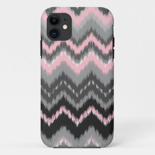 Etui iPhone Case-Mate Ikat rose et gris Chevron
