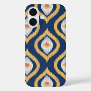Coque Pour iPhone 16 Ikat Series Ogee Blue