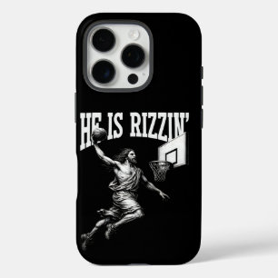Coques iPhone 16 Pro Il Rizzin Funny Jesus Basketball Jour de Pâques