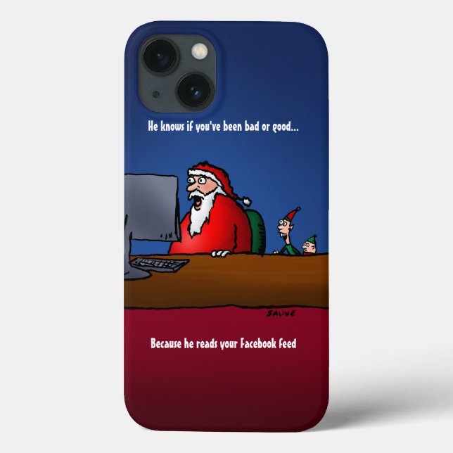 Coques Case-Mate iPhone Il Sait Si Vous Avez Été Mauvais Père Noël Drôle (Verso)