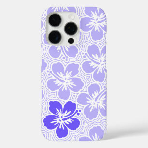 Coques iPhone 16 Pro Île Floral Hibiscus hawaïen rayé Lilac