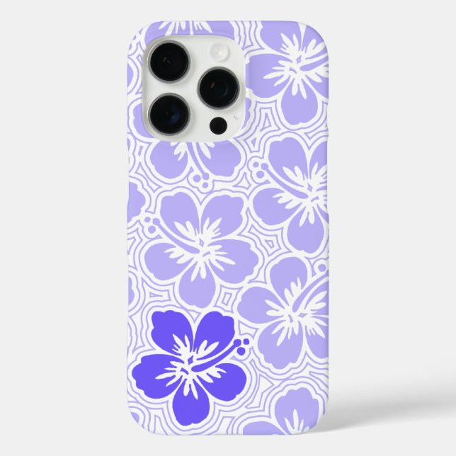 Coques Case-Mate iPhone Île Floral Hibiscus hawaïen rayé Lilac (Verso)