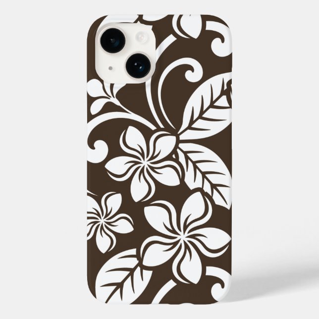 COQUES Case-Mate iPhone ÎLE PLUMERIA (CAFÉ BROWN) (Verso)