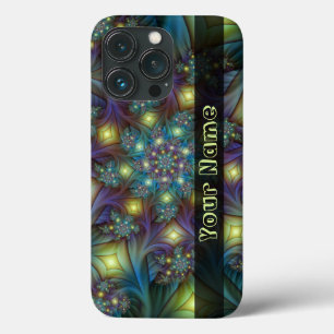 Case-Mate iPhone Case Illuminé bleu Abstrait violet Fractal Nom
