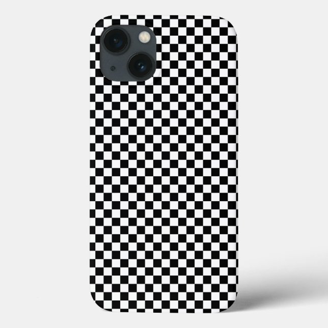Coques Case-Mate iPhone Illusion Carré Checker noir et blanc (Verso)