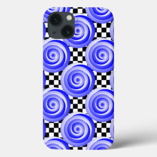 iPhone 13 Coque Illusion de la spirale bleue par Kenneth Yoncich