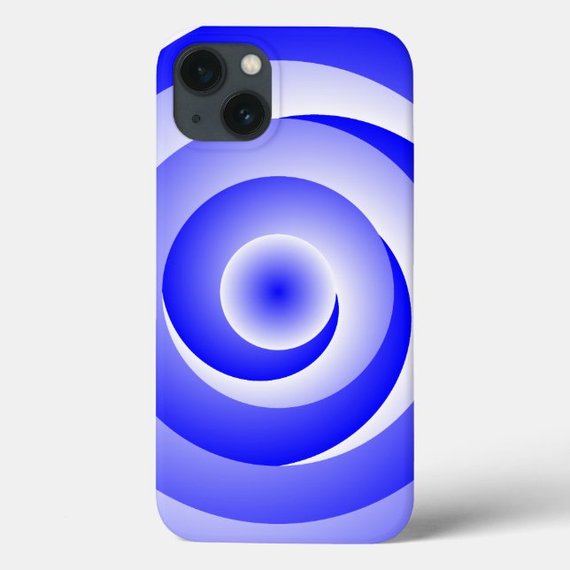 Coques Case-Mate iPhone Illusion de la spirale bleue par Kenneth Yoncich (Verso)