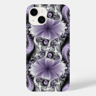 Coque Pour iPhone 14 Illusion de lilas Art floral abstrait fractal Fant