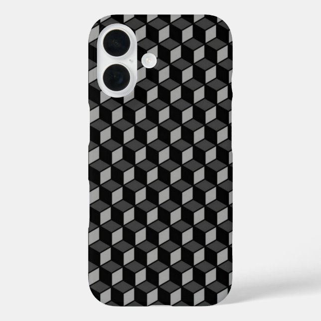 Coques Case-Mate iPhone Illusion optique 3D noire (Verso)