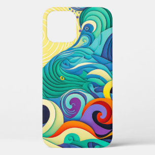 Case-Mate iPhone Case Illustration Abstraite de la ligne Sun Waves