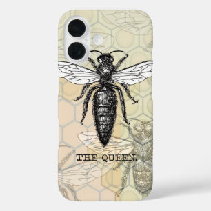 Coques iPhone 16 Illustration Antique d'Insecte de Bourdon Reine Ab