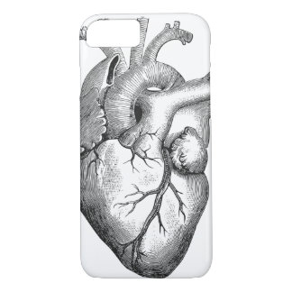 Coques Pour iPhone Illustration blanche noire simple de coeur