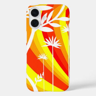 Coque Pour iPhone 16 Illustration botanique orange et blanc
