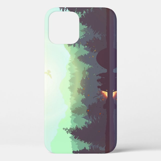 Coques Case-Mate iPhone Illustration Camping Adventure Forest Mountain (Verso)