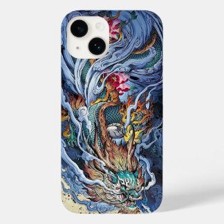 Coque Pour iPhone 14 Illustration colorée du dragon chinois, mythique