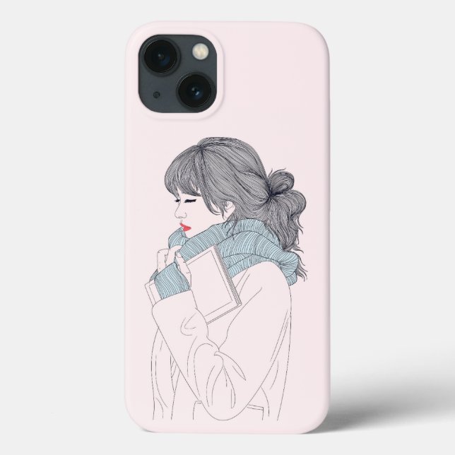 Coques Case-Mate iPhone Illustration cool de la fille avec foulard (Verso)