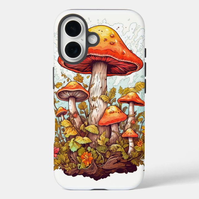 Coques Case-Mate iPhone Illustration créative de forêt de champignons (Verso)