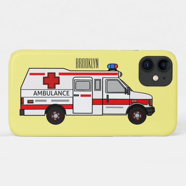 Coques Case-Mate iPhone Illustration d'ambulance (Dos (Horizontal))