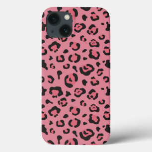 Etui iPhone 13 Illustration d'animal de rose de léopard