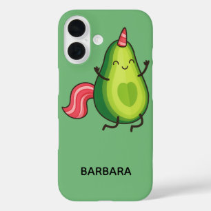 Coque Pour iPhone 16 Illustration d'Avocado Unicorn Kawaii - Imaginaire