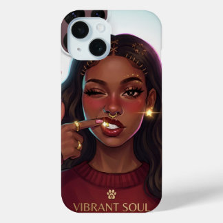 Coque Pour iPhone 15 Illustration de beauté afro Vibrant Soul