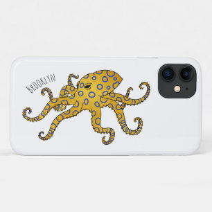 Case-Mate iPhone Case illustration de cartoon de poulpe à anneaux bleus