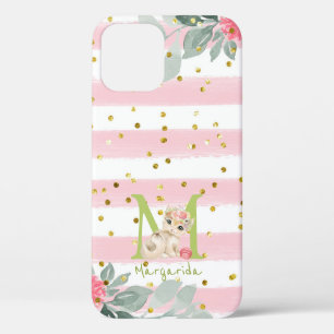 Case-Mate iPhone Case Illustration de chats mignons blanc rose rayures f