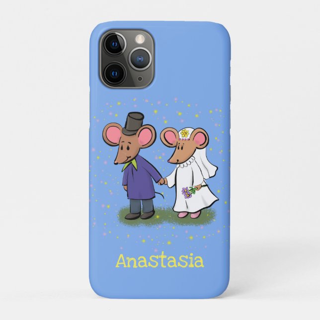 Coques Case-Mate iPhone Illustration de dessin animé d'un couple de souris (Dos)