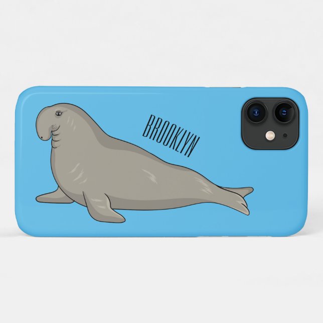 Coques Case-Mate iPhone Illustration de dessin de phoque éléphant (Dos (Horizontal))