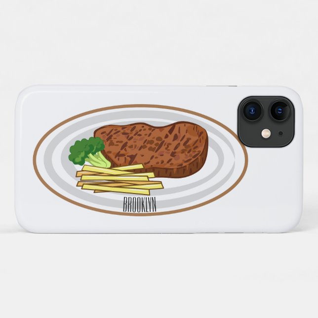 Coques Case-Mate iPhone Illustration de dessin de steak (Dos (Horizontal))
