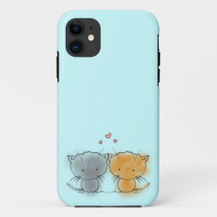 Coques Pour iPhone Illustration de deux petits chatons orange et gris