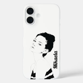 Coque Pour iPhone 16 Illustration de fille customisée