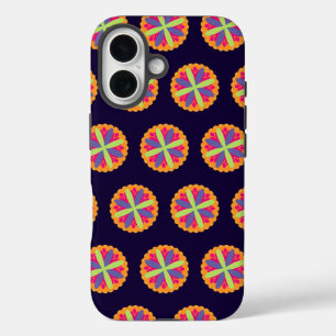 Coque Pour iPhone 16 Illustration de formes florales orange