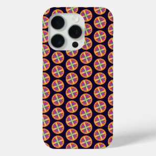 Coque iPhone 15 Pro illustration de formes florales orange