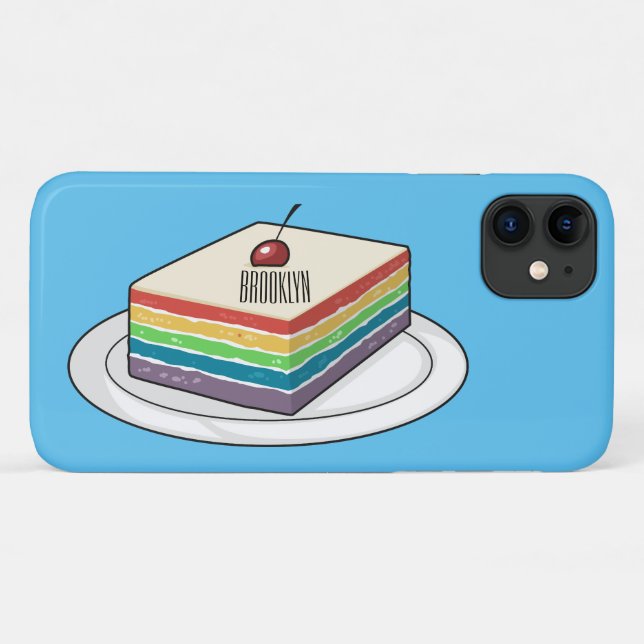Coques Case-Mate iPhone Illustration de gâteau arc-en-ciel (Dos (Horizontal))
